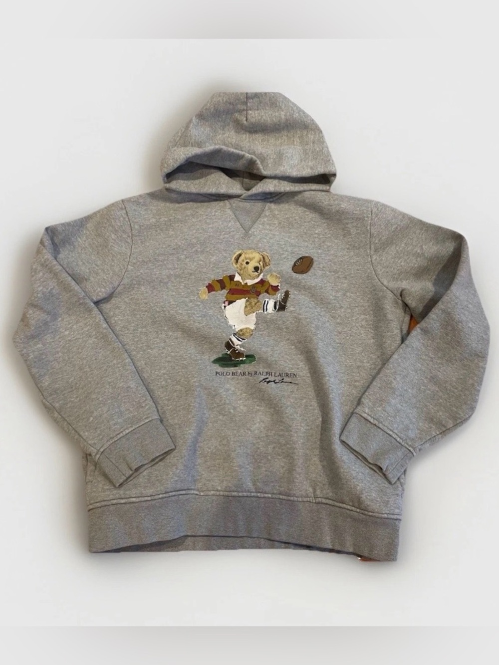 Polo Bear by Ralph Lauren Grey Rugby Hoodie Size Medium
